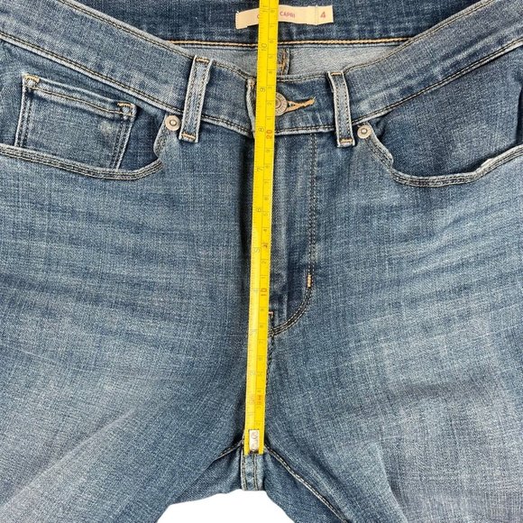 Levi's Jeans Classic Capri Blue High Rise Stretch Denim Pants Women's Size 4 - Picture 12 of 16